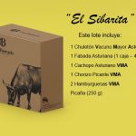L. SIBARITA Sobre fondo amarillo se ve la caja del lote El Sibarita y su descripción.